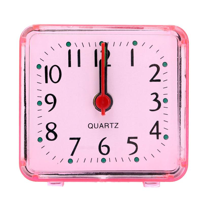 

Mini Square Bed Alarm Clock Compact Quartz Beep Clock Fashion Travel Bedside Lamp Batteries Alarm Multi-function Household Decor