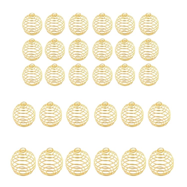 

Модні порожнисті весняні підвіски Спіральні клітки для намистин Підвіска для намист золотий