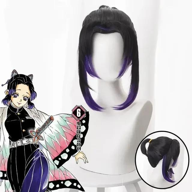 Kochou Shinobu Déguisement Cosplay Anime Cosplay Acres Uniforme Perruque Costume de Fête d'Halloween Adulte Enfants S