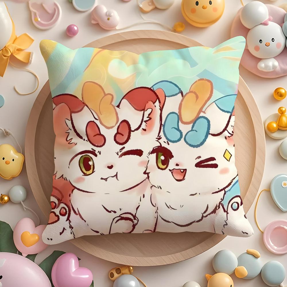 Cute You Shou Yan Cushion Cover Home & Car Multi-Scene Pillow Cover - Reversible, Soft & Durable for Daily Use