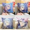 Kamisato Ayato Genshin Impact Cushion Cover Natural Linen Organic Fabric DoubleSided Printing Room Sofa Decor Pillow Case