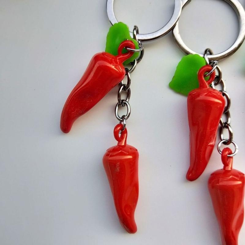 5pcs Chinese Cabbage Keychains Simulated Vegetable Grape Pendant Key Chain Car Keyring for Bag Purse Jewelry Accessory