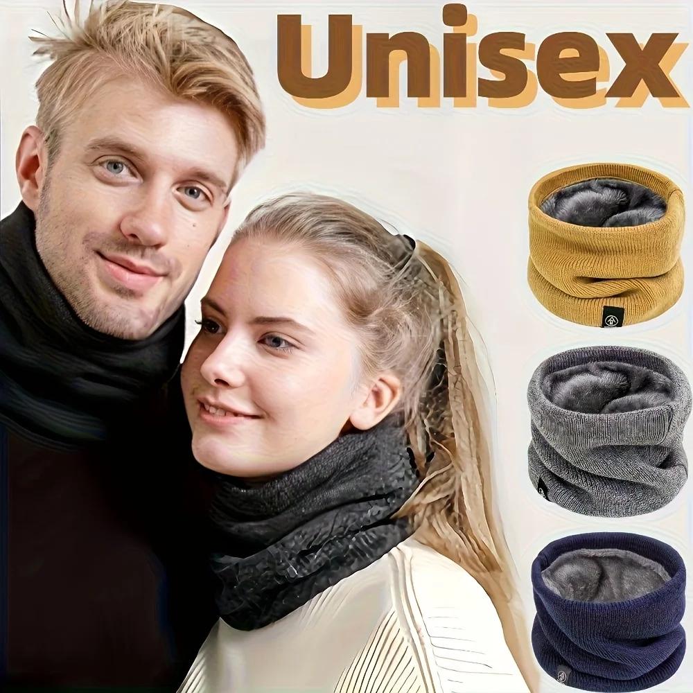 New Winter Thickened Premium Plush Scarf - Comfortable Solid Color Design, Unisex, Suitable for Outdoor Activities