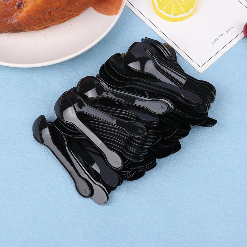 100Pcs Mini Plastic Spoons Flatware Spoons For Jelly Ice Cream Dessert Appetizer Plastic Spoon For Party Supplies4