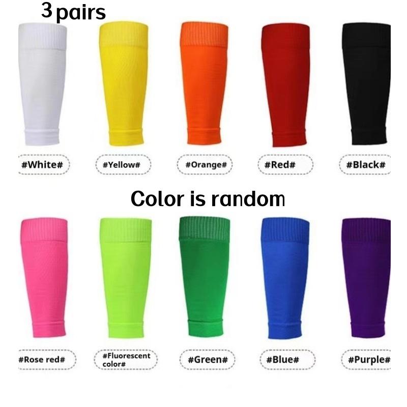 

3 Pairs of Random Color Sports Compression Football Socks with Insert Type, Professional Socks, Leg Sleeves, Calf Compression Socks, Fixed Sleeves, Es