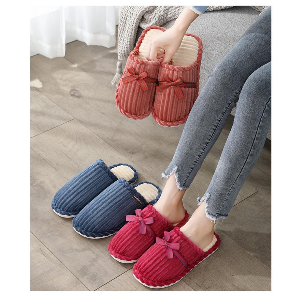 Autumn and Winter Couple Cotton Slippers for Female Home Use, Indoor Postpartum Warmth, Anti Slip Plush Home Furnishings, Cotton Slippers