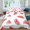 Watermelon Duvet Cover Set Kids Boys Girls Delicious Fruit Print Bedding Set Comforter Cover Cool Summer Room Decoration 3Pcs