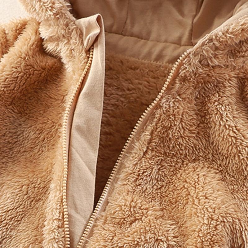 Teplá kojenecká kombinéza s dlouhým rukávem, plyšová kojenecká dupačka, kreslená panda, králík, medvěd, kojenecká kombinéza