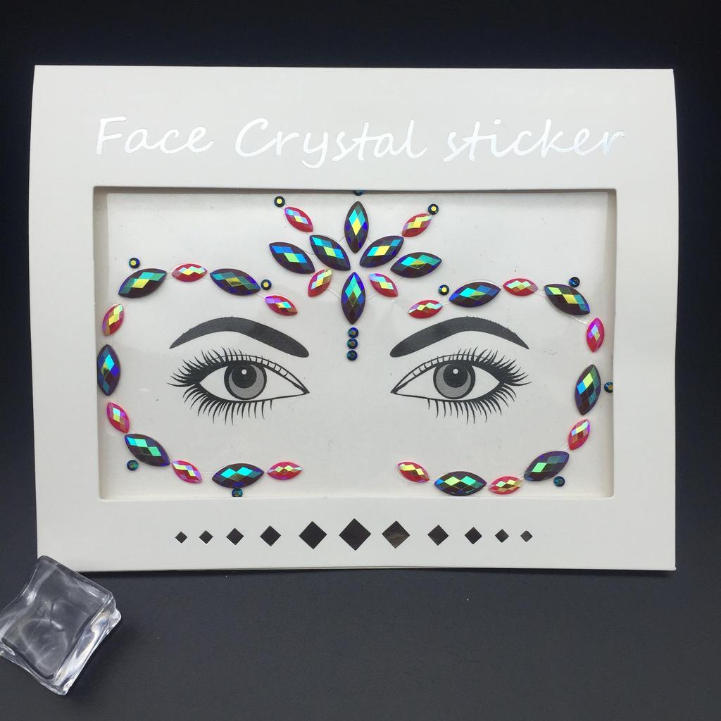 Cat Face Masquerade Rhinestone Stickers & DIY Jewelry Ring for Makeup