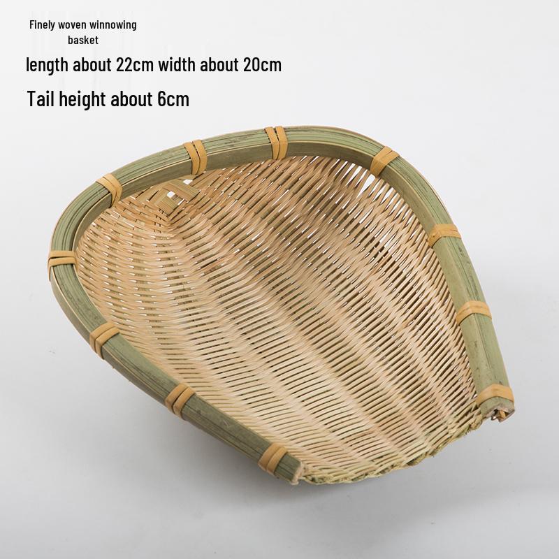 Handmade Bamboo Weaving Sieve Basket Storage and Snack Plate Set