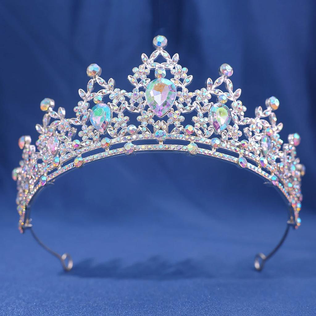 Baroque Vintage Crystal Rhinestone Crowns With hair comb Diadems Headbands For Women Bride Wedding Hair Accessories Jewelry NONE
