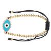 Beaded Bracelet Bohemian Turkish Eye String Bracelet with Golden Beads for Men Women Children CouplesBlue