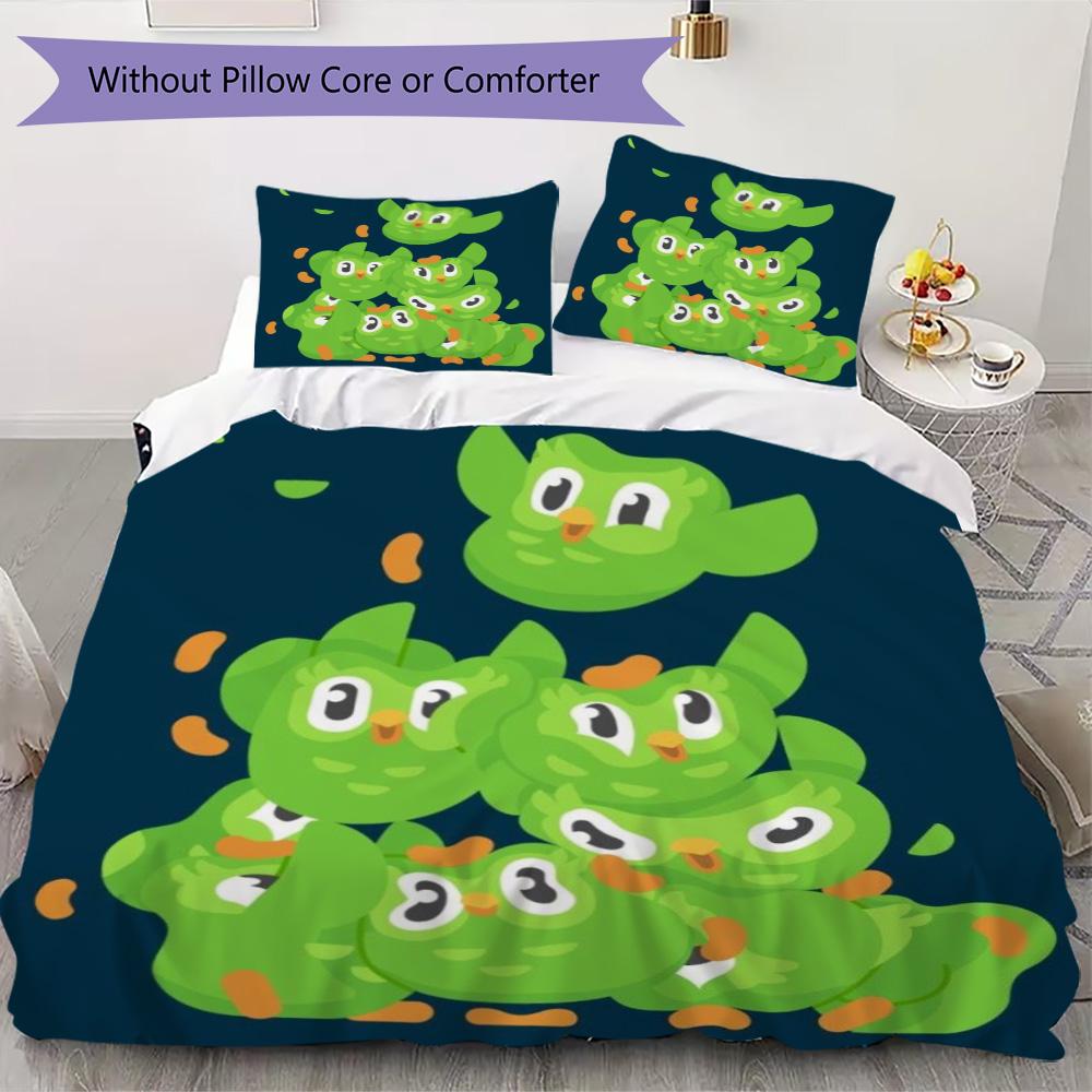 Doolingo-inspired Pattern Bedding,Quilt Set Quilt Cover Pillowcase Home Birthday Gift (1*duvet cover+2*pillowcase,without core)XSJT0917295