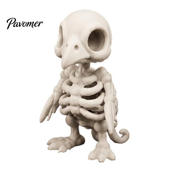 Personalized Gothic Interior Decor 3D Printed Vulture Skeleton Figurine,Spooky Bird Skull Statue, Mini Realistic Model Micro Landscape Ornament