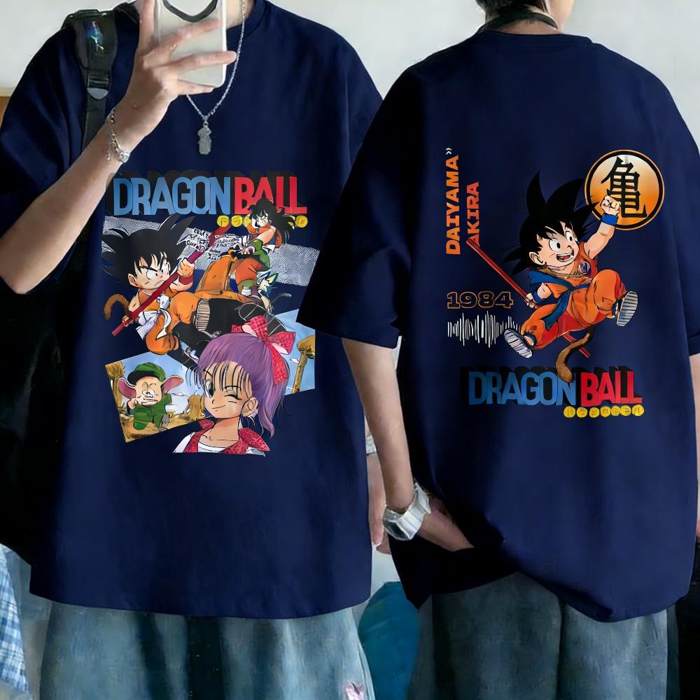Plus Size Dragon Ball Anime Printed Men and Women Tshirt Casual Parent Child Tops Harajuku Style Summer Y2K Street Fashion