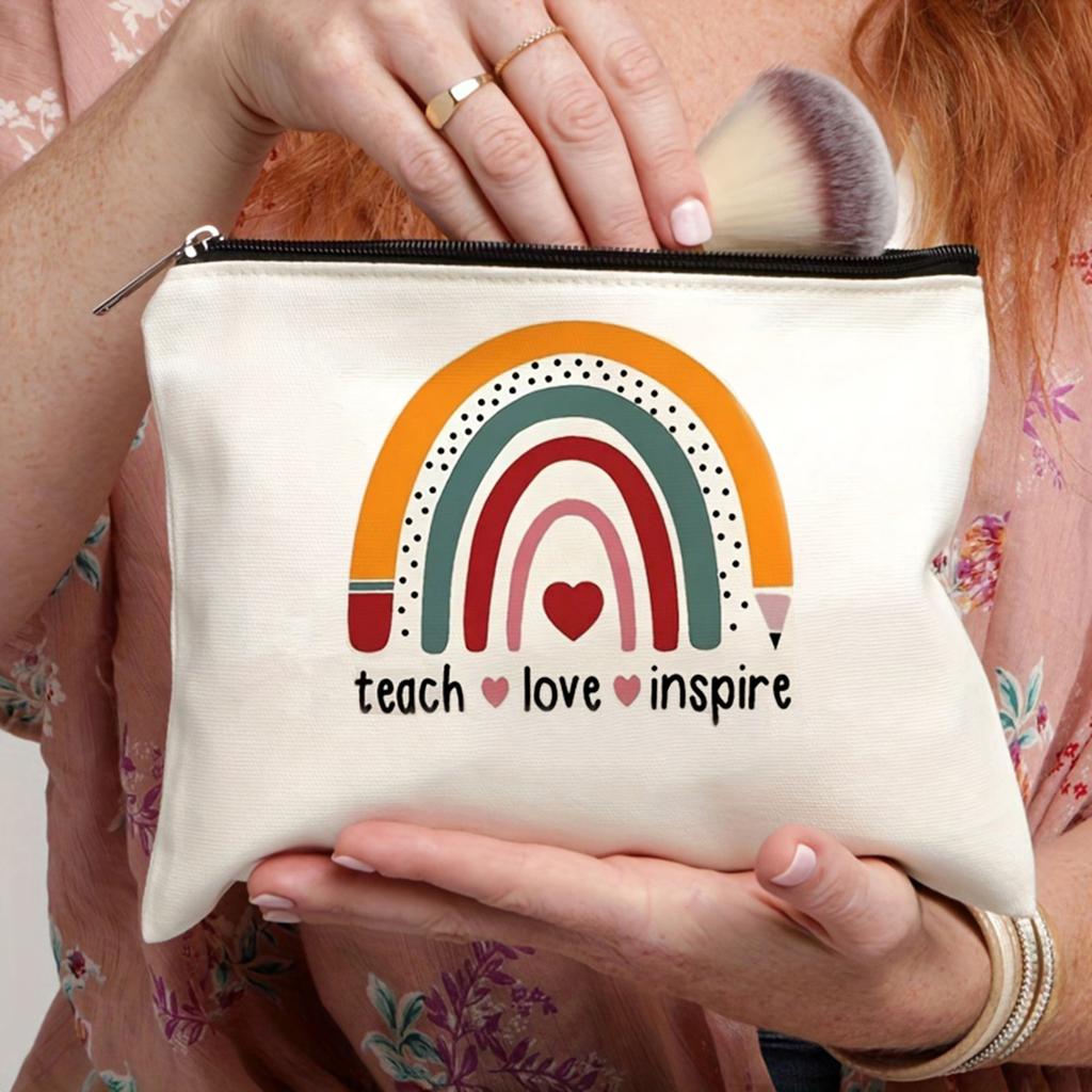 1pc Beautiful Rainbow Pattern Makeup Bag Travel Storage Bag