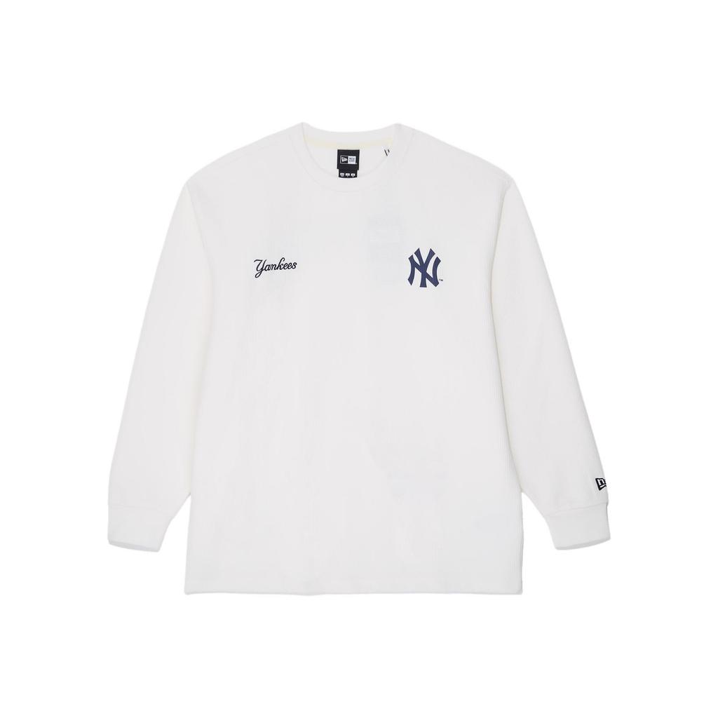 New Era FW25 MLB Team Series New York Yankees Waffle Letter Logo Print Embroidered Loose Casual Long Sleeve T-Shirt Unisex T-Shirt 14858057