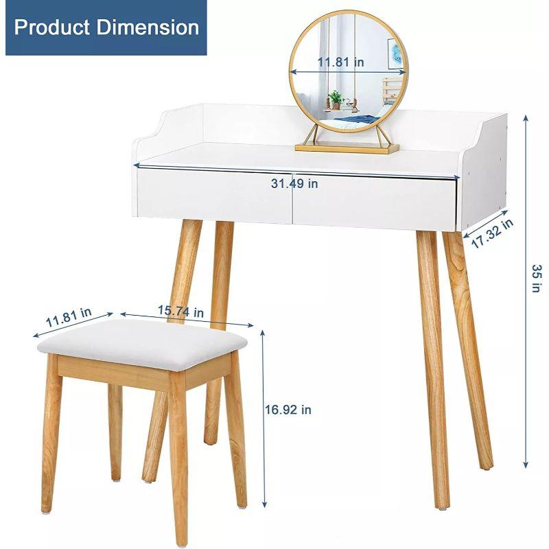 Elegant dressing table with a combination of two drawers for storing personal items, suitable for bedrooms