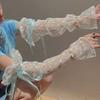 Gloves Lolita Bow Balletcore Ice Silk Sleeves Sunscreen Sleeve Lace Arm Warmers Long Sleeve Glove