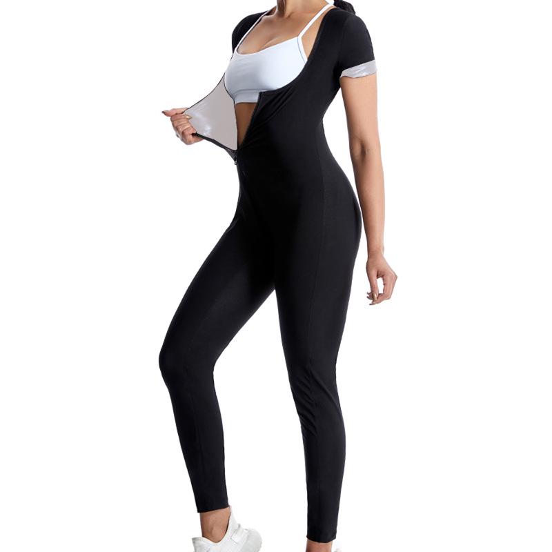 Women's Running Fitness Sweat Suit - European & American Sports Body Shaping Corset Jumpsuit.