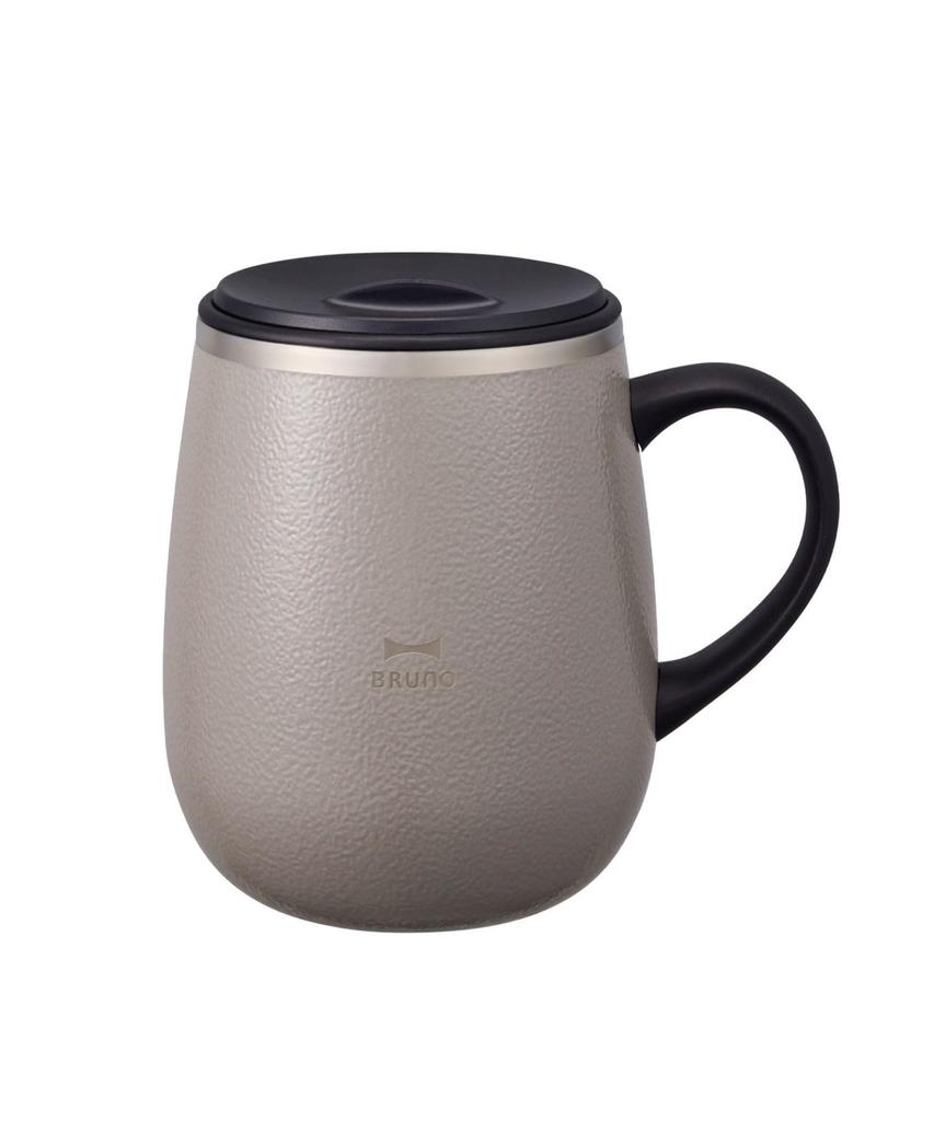 BRUNO Stainless Steel Mug with Lid, Double-Walled Vacuum Insulation, 460ml, Blue Gray (BHK263-BGY)