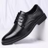 Business Dress Leather Shoes Men's Pointed Casual Breathable Hollow Men's Shoes British Wedding Groom Suit Shoes