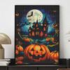 DIY Diamond Painting Canvas Pumpkin Castle Moon Design 5D Full Drill Art Creative Leisure Craft Home Decor Wall Decoration