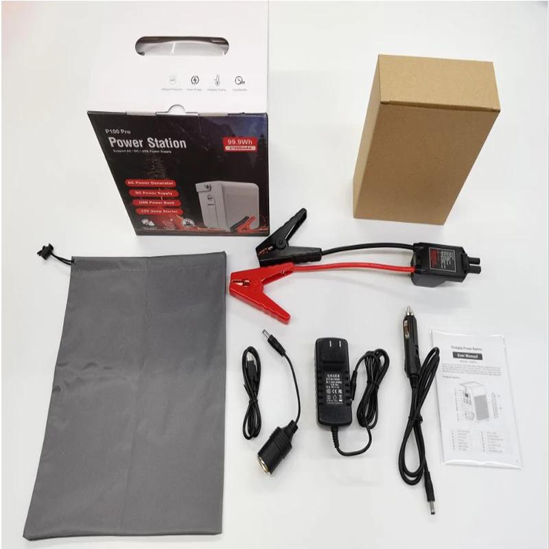 

100 Вт портативная электростанция 27000 мАч 99,9 Втч пусковое устройство для кемпинга зарядное устройство для автомобиля усилитель пусковое устройство для улицы