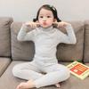 Kids Thermal Pajama Set Long Sleeve Cotton Fleece-Lined Sleepwear Boys Girls Winter A-Class Safety