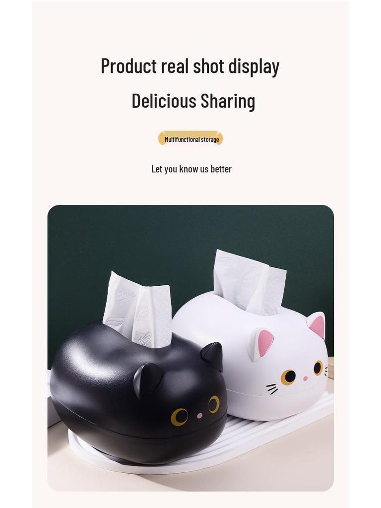Multifunctional Kitten Tissue and Toothpick Holder: Cute, Minimalist Storage for Living Room Coffee Table