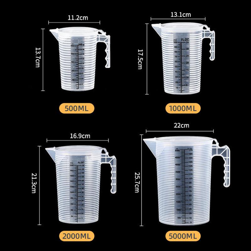 Large Plastic Measuring Cup 500ml 1000ml 2000ml 3000ml 5000ml Food Grade with Scale for Accurate Kitchen Baking Mixing