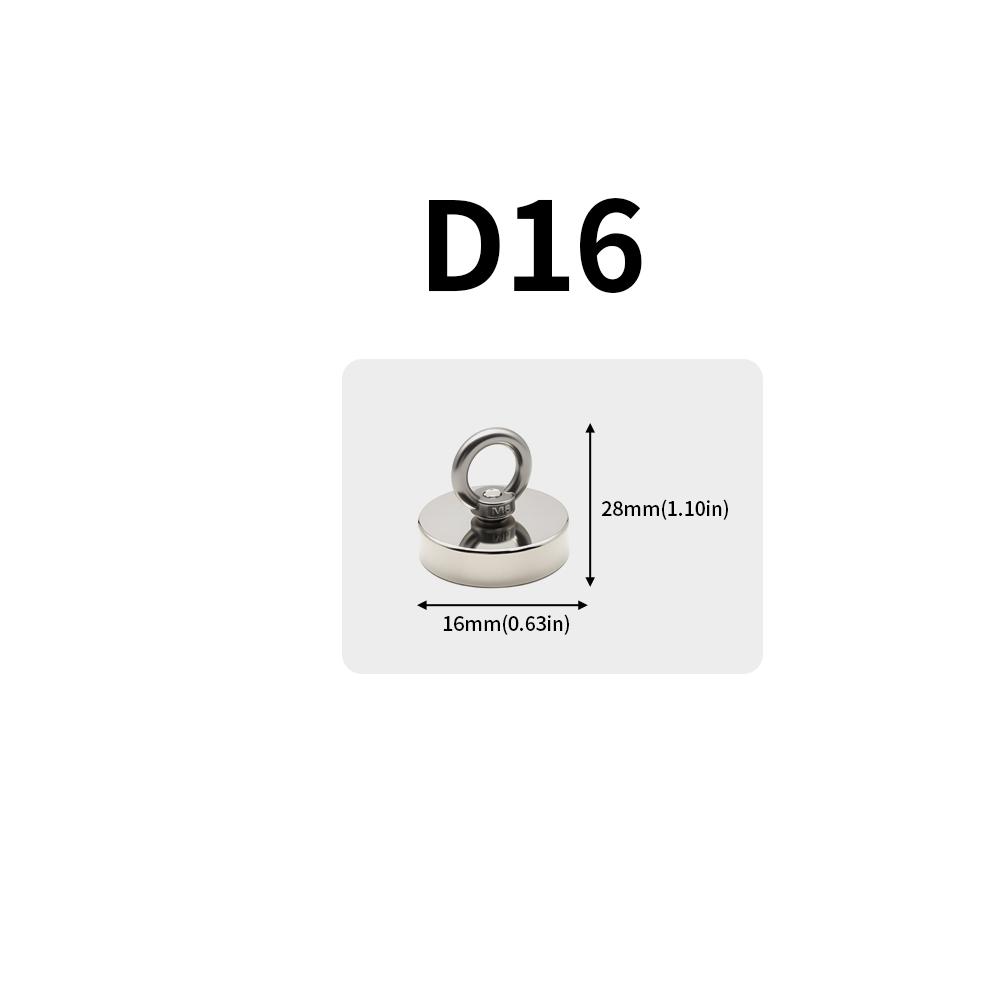 D16-D120mm N52 Super Strong Neodymium Fishing Hook Heavy Duty Magnet Neodymium Magnet with Countersunk Hole Eyebolt