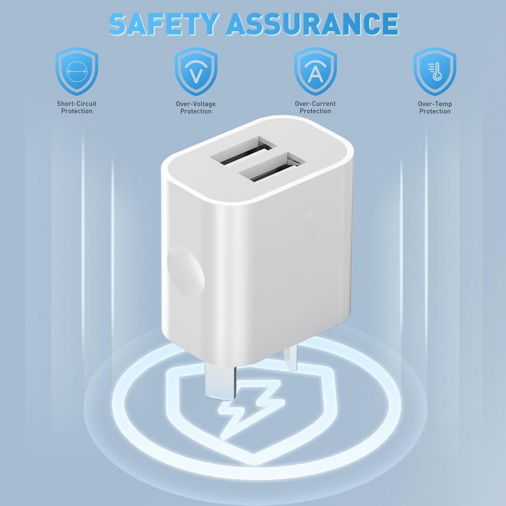 1/3/5/10pcs Practical Electronics New Charger  AU Plug Adapter Cell Phones 2.1A Dual Port  Power Plug Standard Wall Adapter