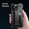 R-JUST For iPhone 16 Pro Max Deksel Aluminiumslegering Mekanisk Armor Hul Telefon Bakdeksel