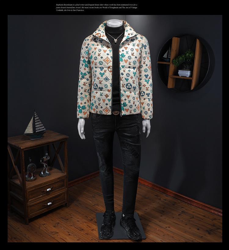 Hochwertige Herren-Jacquardjacke mit 90% Daunenfüllung - Herbst/Winter 2025 Edition