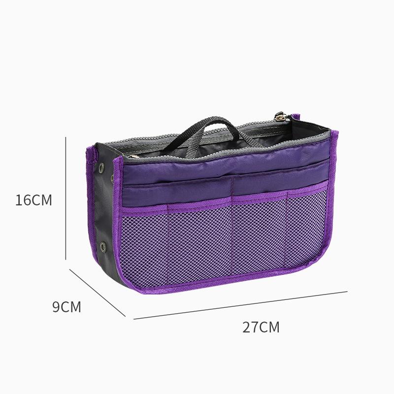 

Women Handbag Purse Nylon Dual Organizer Insert Cosmetic Bag 27*16*9cm фиолетовый