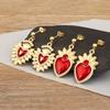Nidin Hot Sale Sacred Heart Charm Drop Earrings For Women Female Vintage Engagement Wedding Party Ear Jewelry Delicate Gifts