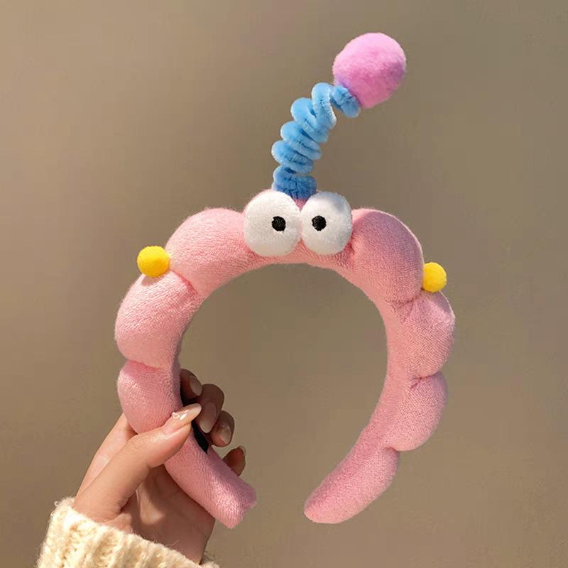 Cute and Funny Autumn and Winter Plush Face Wash Headband Female Wild Fun High Skull Headband Makeup Pressure Hairpin Hair Accessories