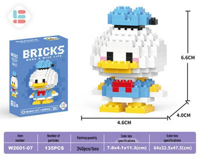 Cartoon Figurine Compatible Lego Bricks: Educational Micro Bricks Assemble Toy for Children