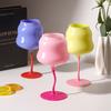 Hand Blown Creative Macaron Colored Twisted Cup Glassware Goblet Wine Glasses Goblet Red Wine Glass Cups for Home Party Use