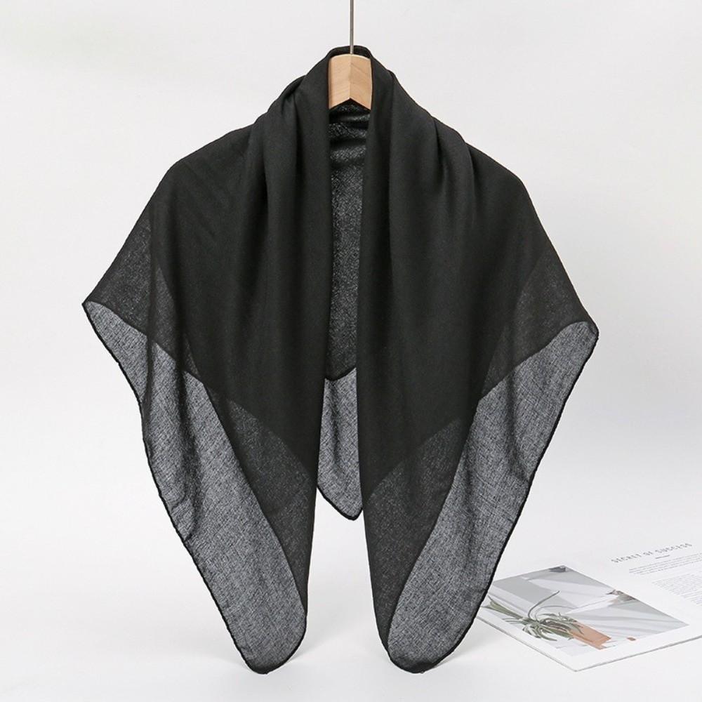 90x90cm Square Scarves Soft Female's Hijabs Fashion Cotton Linen Headscarf  Bag Accessories