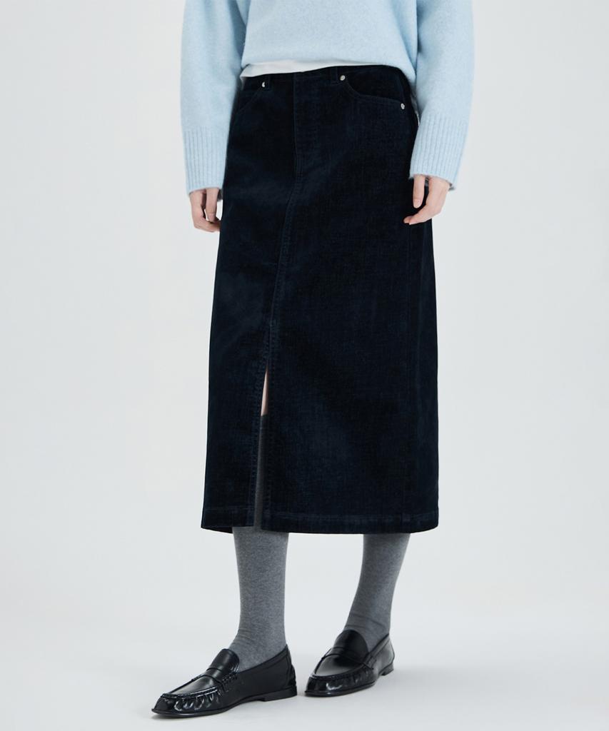 MIXXO Velvet Denim Long Skirt_Miwwhg111J
