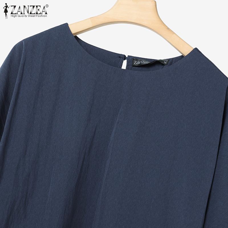 ZANZEA Dame Casual Halvlange Ermer Bluse og Bukser Sommer Todelt Draktssett