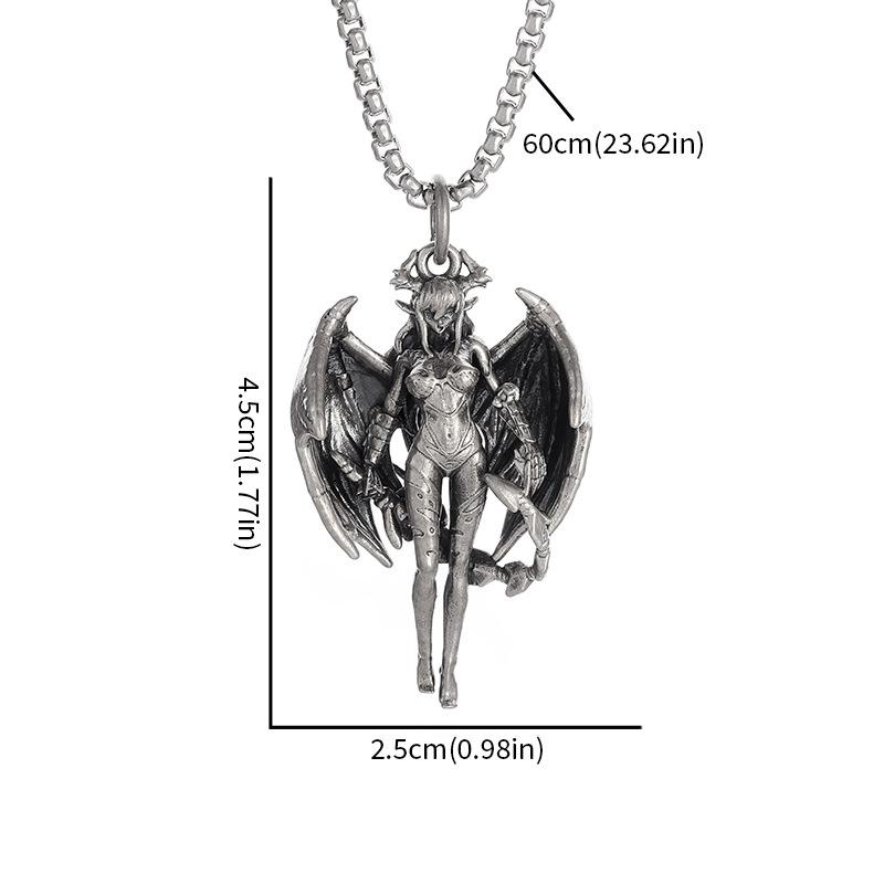 Модное Готическое Крыло Ведьмы Демон Подвеска Ожерелье Ретро Готическое Уникальное Ожерелье Ведьмы для Женщин Украшения для Мужчин Панк Украшения