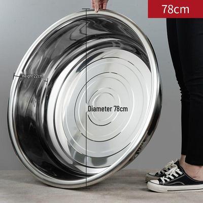 Extra Thick Stainless Steel Large Washbasin for Vegetables, Dough Mixing, Laundry, and Adult Bathing