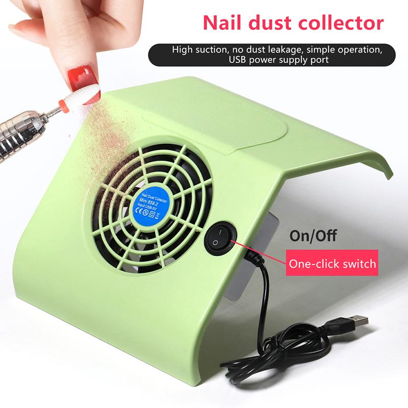 Mini Usb Nail Dust Collector Portable Nail Dust Extractor Nail Vacuum Cleaner Fan Filter Nail Art Manicure Tool Strong Power