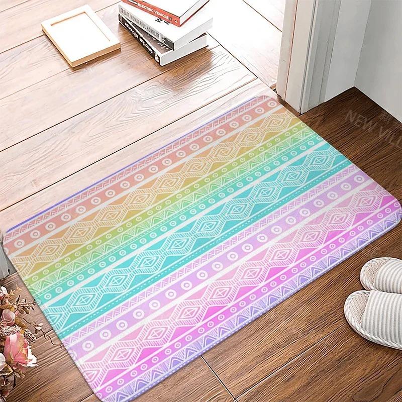 Boho Pattern Vintage Door Mats Anti-Slip Polyester Bathroom Shower Carpets Kitchen Bedroom Floor Foot Rug Home Entrance Decor