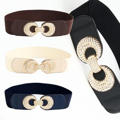 New Exterior Dress Waist Seal Fashionable and Versatile Stretch Wide Women's Belt Decorative Sweater Coat Elastic Belt
