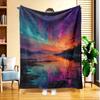 A Dreamy Night Sky Blanket Featuring Mountains And Rivers, with High-Definition Digital Printing, Suitable for All Seasons, Perfect As a Sofa Throw, M