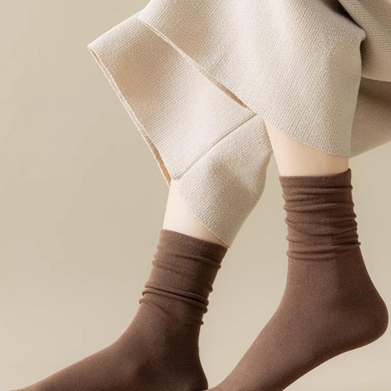 3 PAIRS Solid Color Cotton Knitting Rib Thin Business Cotton Long Women's Socks Stretch Casual Daily Basic Breathable Soft Socks